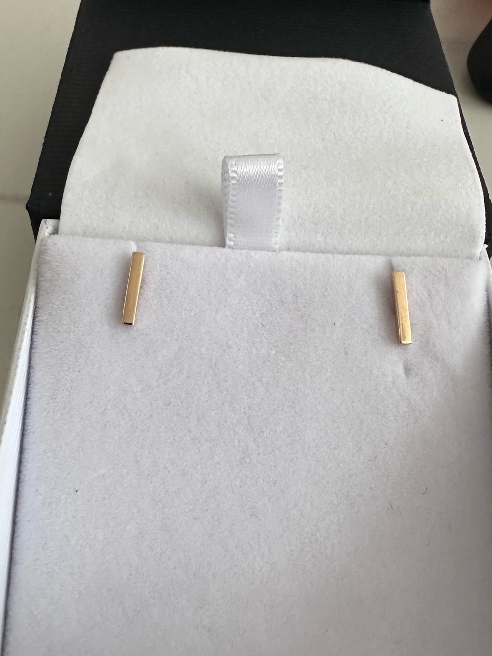 14k Yellow Gold Bar Stud Earrings - Minimalist Women’s Accessory